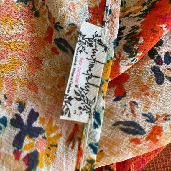 Free People • Say It To Me Floral Orange Ruffle Bodysuit - Picture 15 of 16